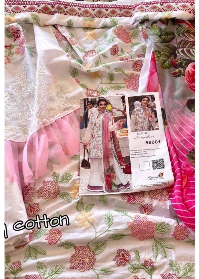 SANIYA TRENDZ 56001 MUSHQ LAXURY LAWN PAKISTANI SUITS BEST WHOLESALE PRICE