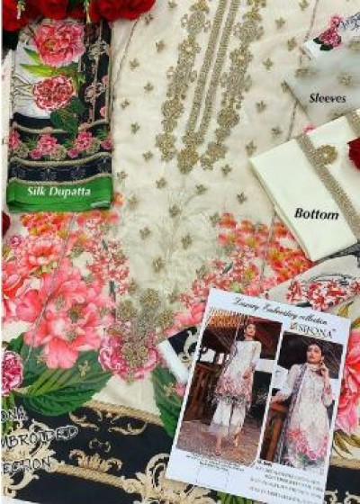 SIFONA FABS LUXURY LAWN COLLECTION SF-1001 PAKISTANI SUITS DIGITAL PAINTED