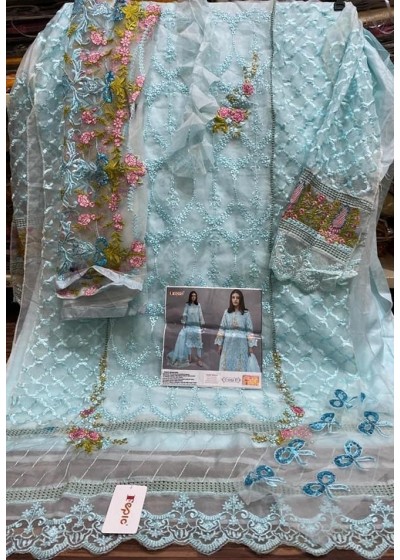 FEPIC ROSEMEEN C-1051 D ORGANZAA PAKISTANI SUIT SINGAL PIECE