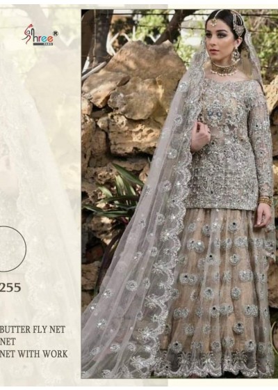SHREE FABS S-255 NET WITH WORK COLLECTION ONLINE DEALER