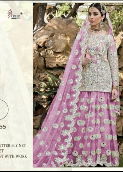 SHREE FABS S-255 NET WITH WORK COLLECTION ONLINE DEALER