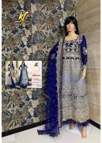 KAINAT FAB AISHA IMAAN BLUE PAKISTANI SUIT BRIDAL ONLINE