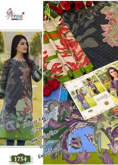 SHREE FABS 1754 AL ZOHAIB LAWN COLLECTION VOL-2 DESINGS-7 MANUFACTURER