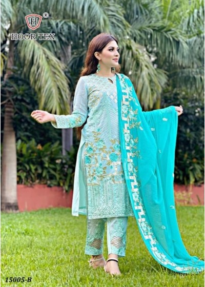 HOOR TEX 15005-B PAKISTANI SUITS WHOLESALE SINGALE DEALER
