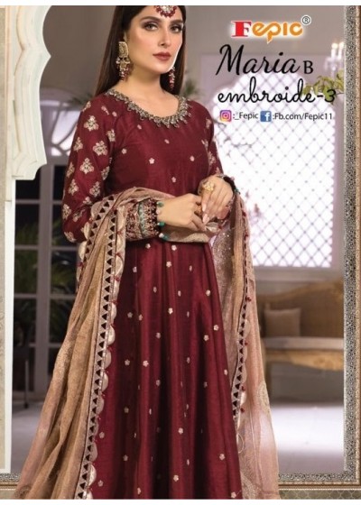 FEPIC ROSEMEEN MARIA B EMBROIDE-3 60010 LATEST CATALOGUE AVAILABALE SINGALE