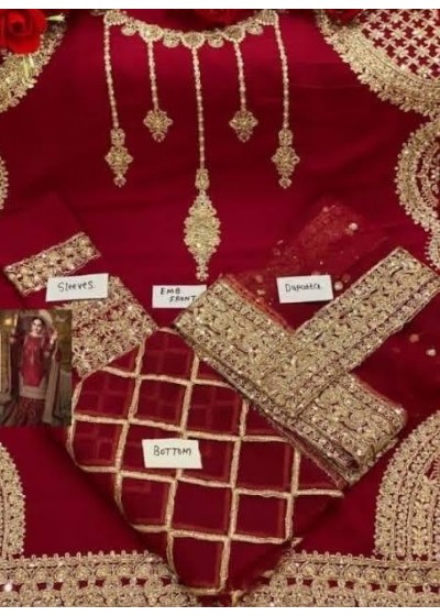 SHREE FABS MARIYA B BRIDAL COLLECTTION D.NO S-145 RED FOX GEORGETTE