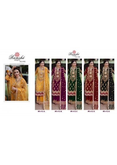 RAMSHA NX R 412 A TO 412 E PAKISTANI SALWAR KAMEEZ BUY ONLINE