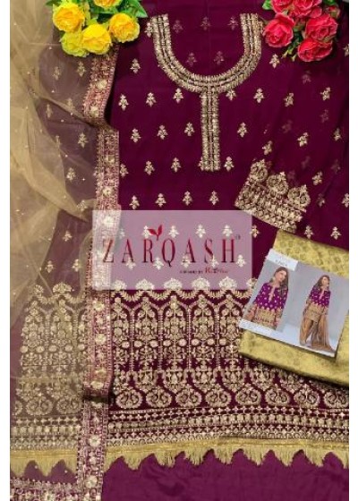 ZARQASH MARIYA B ROYAL SOIREE Z 2092 E WINE LATEST SALWAR KAMEEZ