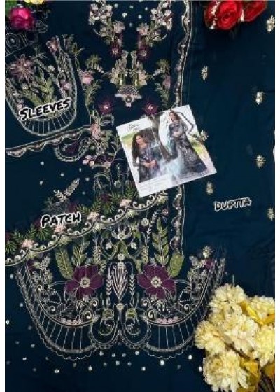 CROSS STITCH D N 746 LATEST PAKISTANI DRESS WITH GEORGETTE