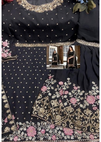 MISHAAL FAB 8022 D BLACK HIT DESIGN PAKISTANI KAMEEZ PLAZO ONLINE 