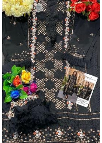 SERINE S 58 D SERIES BLACK PAKISTANI SUITS WHOLESALE BY SINGLE