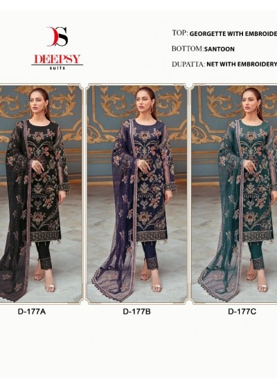 DEEPSY SUITS 177A TO 177C PAKISTANI SALWAR KAMEEZ MANUFACTURER