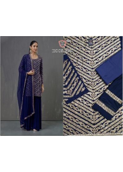 HOOR TEX 16012 D NAFIZA COLOUR GOLD VOL 16 BLUE PAKISTANI SALWAR KAMEEZ