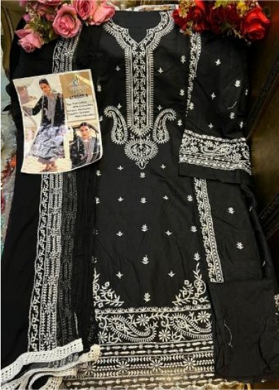 HAZRA DESIGNER HD 32 BLACK PAKISTANI SUITS SINGLE PIECE