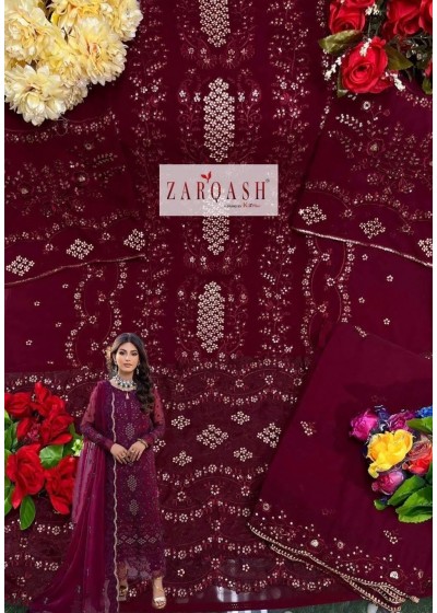 ZARQASH ALIF Z 2124 A LATEST PAKISTANI DRESS 