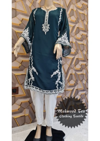 MEHMOOD TEX GREEN LATEST PAKISTANI KURTIS SINGLE PIECE ONLINE 