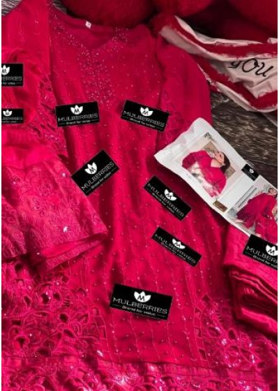 MULBERRIES PINK HIT COLOURS PAKISTANI SALWAR SUITS 