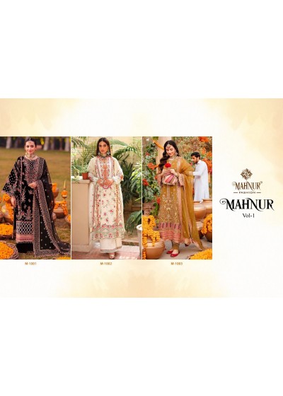 MAHNUR FASHION M 1001 TO 1003 MAHNUR VOL 1 LATEST PAKISTANI SUIT MANUFACTURER
