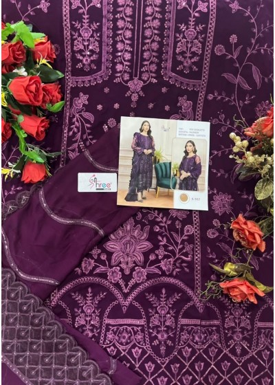 SHREE FABS S 557 GEORGETTE LATEST PAKISTANI SUITS SINGLE PIECE