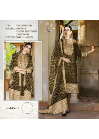 SHREE FABS S 445 C PAKISTANI SUITS SINGLE PIECE