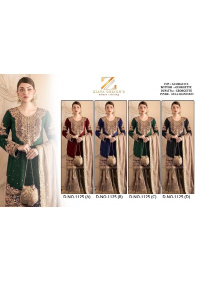ZIAYA DESIGNS 1125A TO 1125C BEST PAKISTANI SUITS