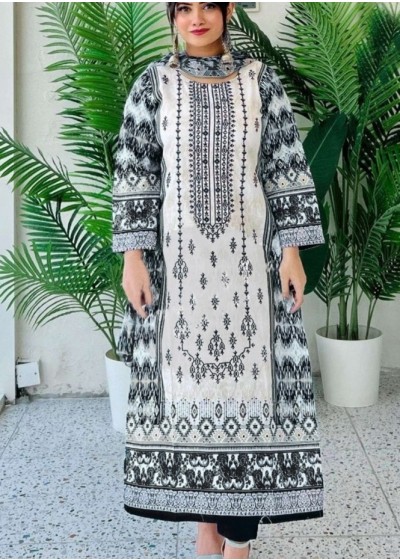 HAZZEL 0107 B BIN SAEED LAWN COLLECTION- 4 SALWAR SUITS BLACK