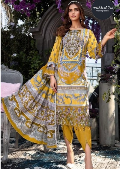 MEHBOOB TEX 1461 B PAKISTANI COTTON SUITS YELLOW