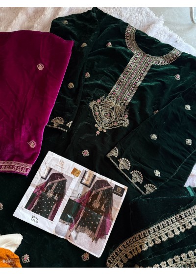 ZIAAZ DESIGNS 659 VELVET PAKISTANI DRESSES WHOLESALE
