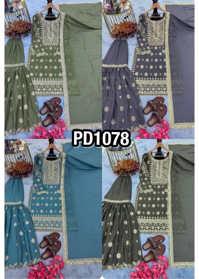 PD 1078 READYMADE SALWAR SUITS SHARARA PLAZZO 