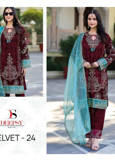 DEEPSY SUITS 32225 A VELVET 24 PAKISTANI SUITS SUPPLIER