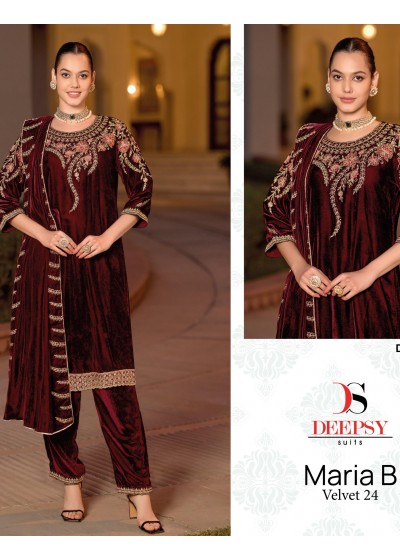 DEEPSY SUITS 32218 B MARIA B VELVET 24 PAKISTANI SALWAR SUITS BUY ONLINE