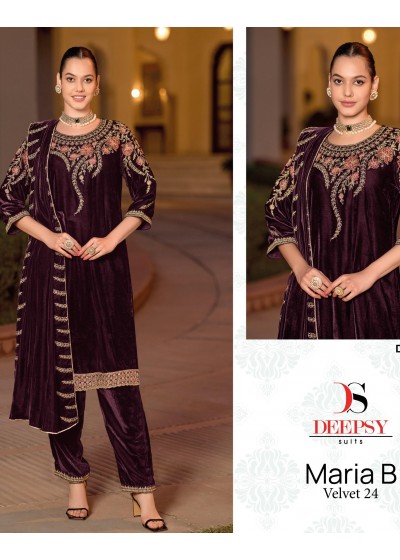 DEEPSY SUITS 32218 D MARIA B VELVET 24 PAKISTANI SALWAR SUITS IN SURAT