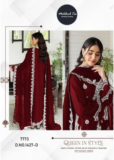 MEHBOOB TEX 1427 D PAKISTANI NEW SUITS RED