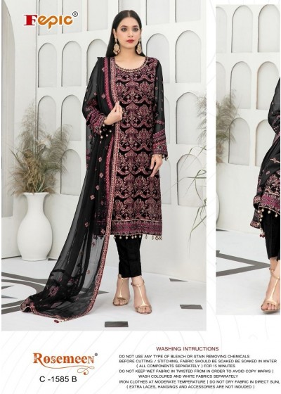 FEPIC ROSEMEEN C 1585 B SALWAR SUITS WHOLESALE BLACK