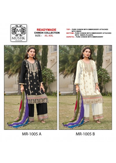 MUSHK MR 1005A TO 1005B READYMADE CHINON COLLECTION SALWAR SUITS