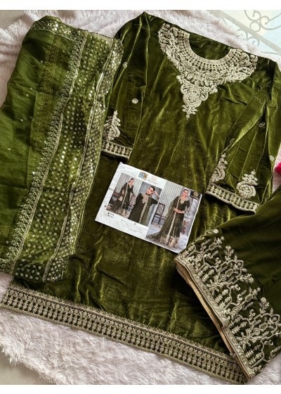 ZIAAZ DESIGNS 673 VELVET PAKISTANI SUITS 