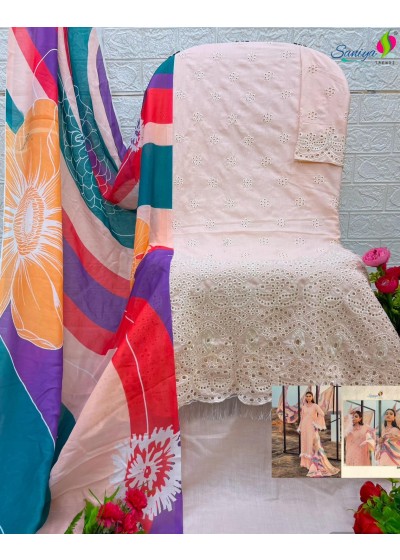 SANIYA TRENDZ 30002 ADAN LIBAS CHIKANKARI 30 PAKISTANI SUITS WHOLESALER BUY SURAT