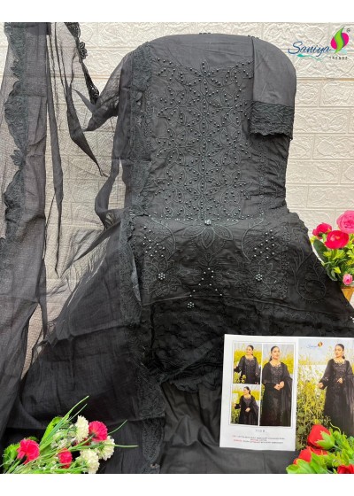 SANIYA TRENDZ 7110 BLACK PAKISTANI SUITS WHOLESALER