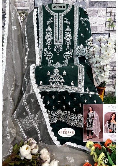 ZARQASH 3098 B PAKISTANI SUITS SINGLE PIECE