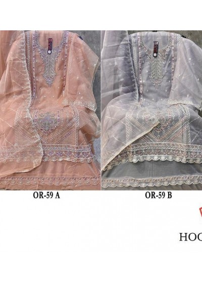 HOOR TEX OR 59 AB HEAVY ORGANZA PAKISTANI SALWAR SUITS
