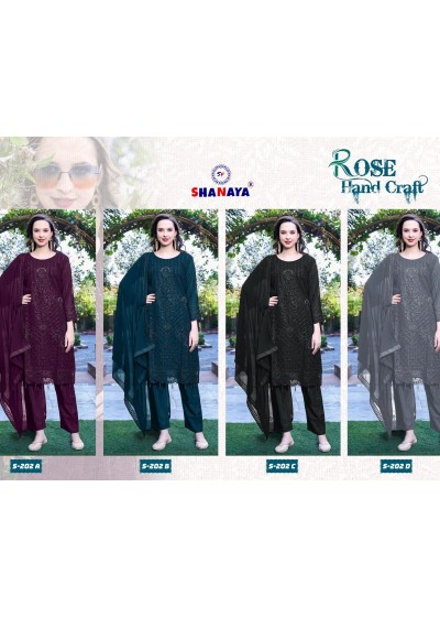 SHANAYA ROSE HAND CRAFT S 202 A B C D DEALER PAKISTANI SUITS BUY ONLINE