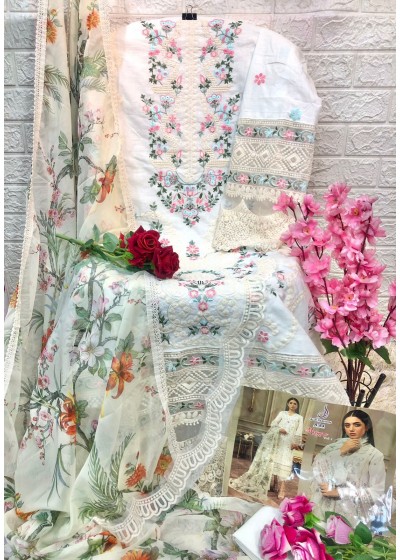 ALIF FASHION A 84 B MARYAM VOL 1 WHITE PAKISTANI SUITS WHOLESALE