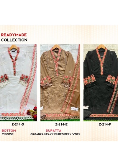 ZARQASH READYMADE COLLECTION 214 D E F STYLISH WHOLESALE PAKISTANI SUITS 