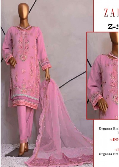 ZARQASH Z 3051 C ORGANZA BUY WHOLESALE PRICE SALWAR SUITS
