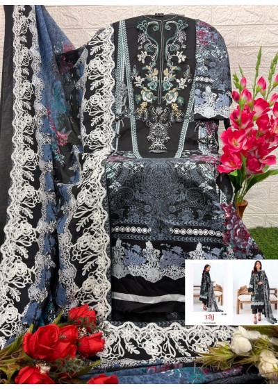 TAJ CREATIONS TAJ 580 PURE COTTON BLACK SALWAR SUITS WHOLESALE