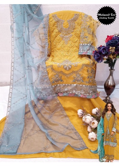 MEHMOOD TEX M 55 B ORGANZA PAKISTANI SUITS DEALER