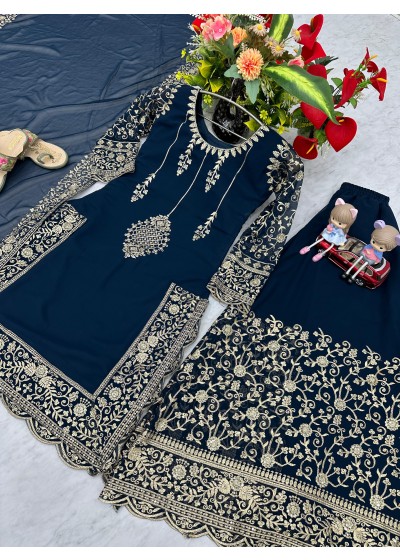 PARISHA FASHION PF 027 NAVYBLUE LATEST READYMADE SHARARA