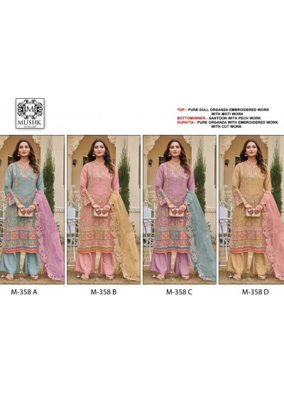 MUSHK BY SHRADDHA M 358 A B C D PARTYWEAR COLLECTION