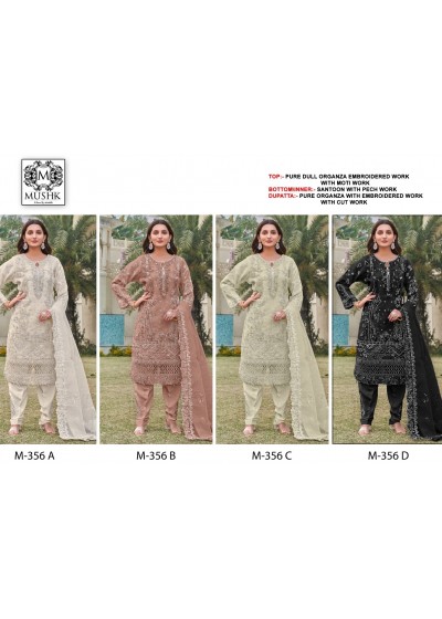 MUSHK M 356 A B C D LATEST PAKISTANI SALWAR SUITS 