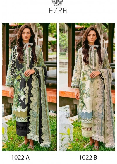 EZRA 1022 A B WHOLESALER PAKISTANI SUITS COTTON